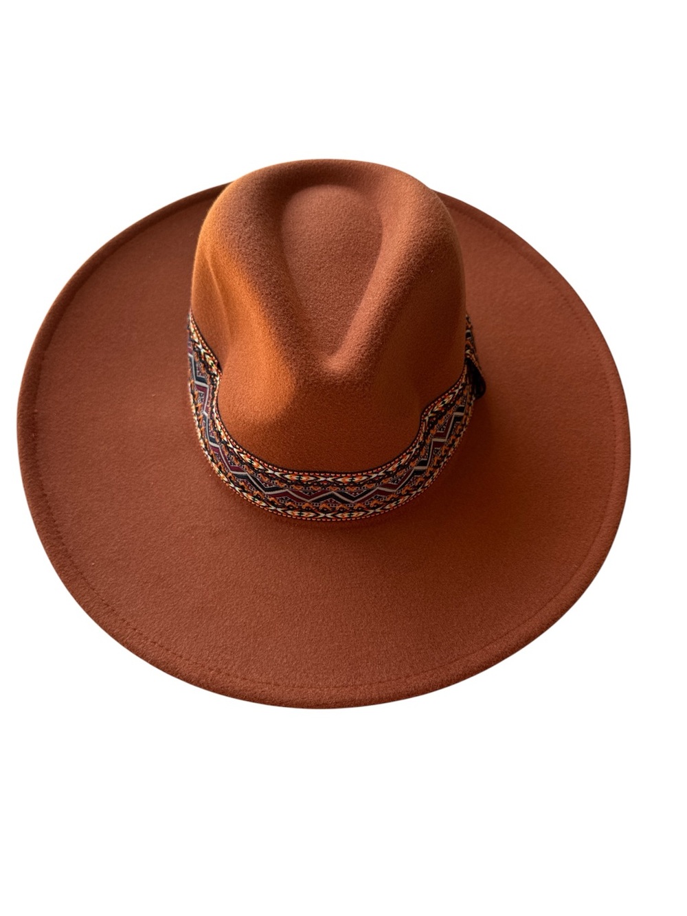 STYLINE Rust Wide Brim Rancher Hat Boho Western Fedora - Picture 3 of 8